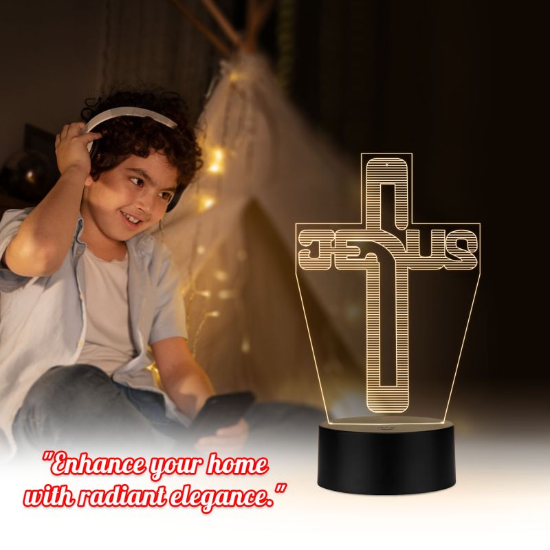 Jesus Cross Design Night Lamp